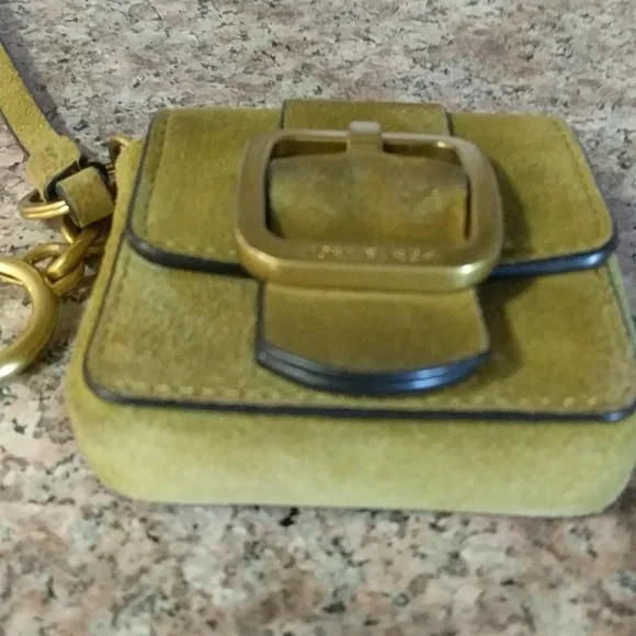 Tory Burch green  Buckle Suede mini Coin Pouch - Picture 7 of 8